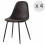 ORLANDO - Chaise microfibre vintage ébène pieds métal noir (x4)