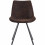 FALCON-Chaise microfibre vintage café pieds métal noir (x2)