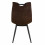 HANDY-Chaise Microfibre vintage café pieds métal noir (x2)