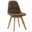 STELLA OAK-Chaise vintage microfibre vintage marron pieds chêne (x4)