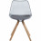 ICE-Chaise design polycarbonate smoke pieds chêne (x2)
