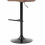 SQUARE-Tabouret de bar réglable Vintage marron pieds métal noir (x2)