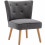 MALCOLM - Fauteuil Scandinave tissu gris pieds bois(x2)