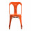 OLDIES - Chaise industrielle métal orange patiné (x2)