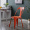 OLDIES - Chaise industrielle métal orange patiné (x2)