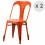 OLDIES - Chaise industrielle métal orange patiné (x2)