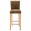 TURNER - Chaise de bar vintage microfibre brun pieds bois (x2)