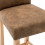 TURNER - Chaise de bar vintage microfibre brun pieds bois (x2)