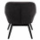 MALMO - Fauteuil vintage marron foncé pieds bois noir