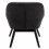 MALMO-Fauteuil vintage ébène pieds bois noir