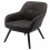 MALMO-Fauteuil vintage ébène pieds bois noir
