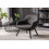 MALMO - Fauteuil vintage marron foncé pieds bois noir