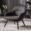 MALMO - Fauteuil vintage marron foncé pieds bois noir