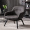MALMO-Fauteuil vintage ébène pieds bois noir