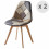 STELLA OAK - Chaise vintage patchwork vintage pieds chêne (x2)