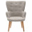 SCAND-Fauteuil Scandinave tissu lin pieds bois(x2)