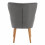 SCAND - Sillón escandinavo de tela gris patas de madera natural