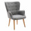 SCAND - Sillón escandinavo de tela gris patas de madera natural