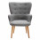 SCAND - Sillón escandinavo de tela gris patas de madera natural