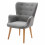SCAND - Sillón escandinavo de tela gris patas de madera natural
