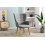 SCAND - Sillón escandinavo de tela gris patas de madera natural