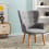 SCAND - Sillón escandinavo de tela gris patas de madera natural