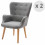 SCAND - Sillón escandinavo de tela gris patas de madera natural