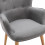 SCAND - Sillón escandinavo de tela gris patas de madera natural