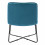 BART, Fauteuil d'appoint, pieds métal noir,velours bleu canard