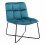 BART, Fauteuil d'appoint, pieds métal noir,velours bleu canard