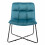 BART, Fauteuil d'appoint, pieds métal noir,velours bleu canard