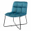 BART, Fauteuil d'appoint, pieds métal noir,velours bleu canard