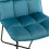 BART, Fauteuil d'appoint, pieds métal noir,velours bleu canard