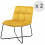 MOLTO- Fauteuil Design velours curry pieds métal noir(x2)