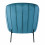 CUT- Fauteuil Design velours bleu canard pieds métal noir