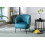 CUT- Fauteuil Design velours bleu canard pieds métal noir