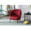 CUT- Fauteuil Design velours lie de vin pieds métal noir