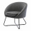 JONAS-Fauteuil Design tissu gris pieds métal noir