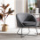 JONAS-Fauteuil Design tissu gris pieds métal noir