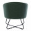 JONAS-Fauteuil Design tissu vert forêt pieds métal noir