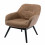 MALMO - Fauteuil vintage marron pieds bois noir