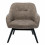 MALMO - Fauteuil vintage marron clair pieds bois noir