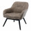 MALMO - Fauteuil vintage marron clair pieds bois noir