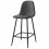 MANCHESTER-Tabouret de bar microfibre vintage ébène pieds métal noir (x2)