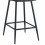 MANCHESTER-Tabouret de bar microfibre vintage ébène pieds métal noir (x2)