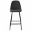 MANCHESTER - Chaise de bar vintage microfibre marron foncé pieds métal noir (x4)