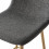 MANCHESTER-Tabouret de bar tissu gris anthracite pieds métal effet bois (x2)