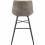 STANFORD- Chaises de bar industrielle microfibre vintage marron pieds métal noir (x4)