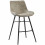 STANFORD- Chaises de bar industrielle microfibre vintage marron pieds métal noir (x4)