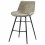 STANFORD- Chaises de bar industrielle microfibre vintage marron pieds métal noir (x4)